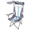 Kelsyus Original Foldable Canopy Chair for Camping, Tailgates, and Outdoor Events, Grey/Light Blue 41kwbgmFktL