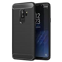 Galaxy S9 Plus Case, Soft Shell Ultra Slim Anti-Slip Protective Case for Samsung Galaxy S9+ Plus Cover with Carbon Fiber Design for Samsung S9 Plus-Black