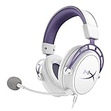 HyperX Cloud Alpha Gaming Headset - White/Purple - Limited Edition for PC, PS4 & Xbox One, Nintendo Switch