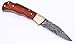 GladiatorsGuild 6011RW Damascus Steel Best Folding Pocket Knife Cool Camping Hunting Knives Unique Damascus Blade Pattern (Rose Wood)