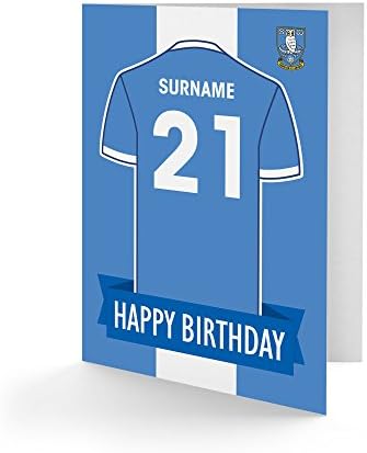 Official Personalised Sheffield Wednesday FC Shirt Birthday Card