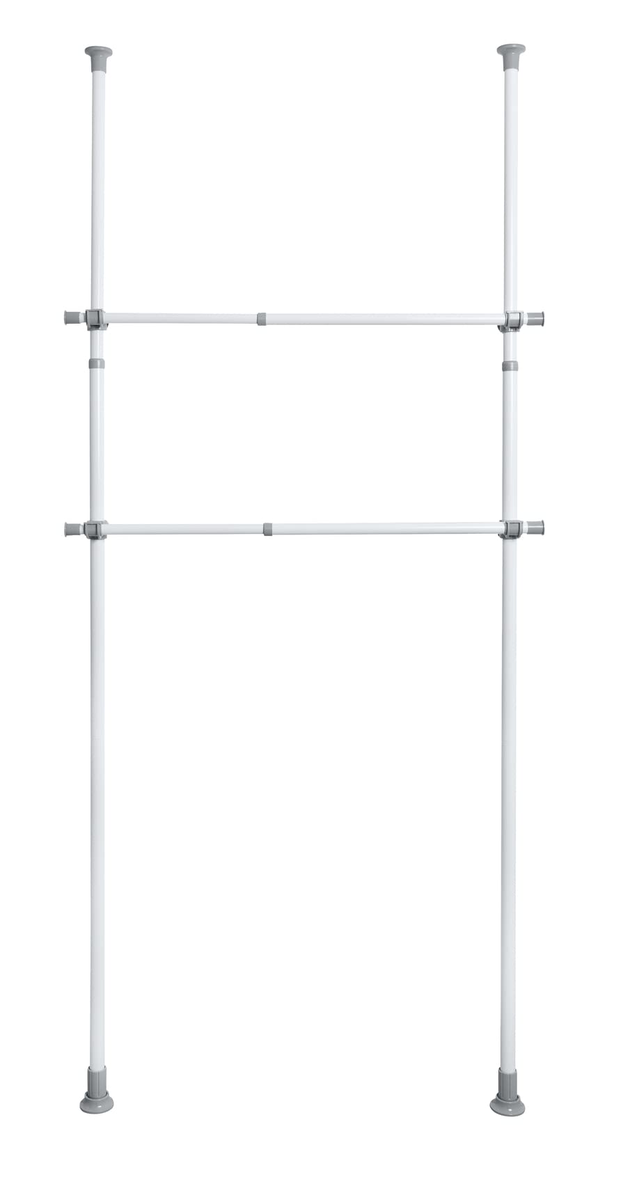 WENKO Herkules Shoes Telescopic System Adjustable Organiser Shoe Rack Steel, White, je Ø 3 x 75-120 cm