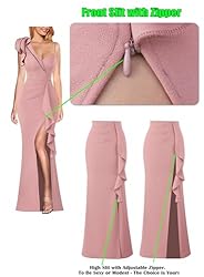 VFSHOW Womens Ruched Ruffle One Shoulder V Neck