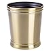 mDesign Decorative Metal Round Small Trash Can Wastebasket, Garbage Container Bin - for Bathrooms, Powder Rooms, Kitchens, Home Offices - Durable Solid Steel, Non-Slip Base - Soft Brass