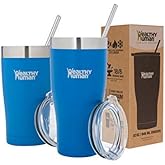 Healthy Human Stainless Steel Tumbler with Straw & Lid | Splash Proof Insulated Travel Cup | Eco-Friendly Coffee Tumblers | Water Cups with Straws Cleaner and Splash Proof Lids (32oz, Bahama)