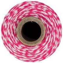 Bakers Twine - 240 Yards (Hot Pink &amp; White)