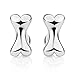925 Sterling Silver Little Bone High Polished Dog Lovers Post Stud Earrings 12 mm