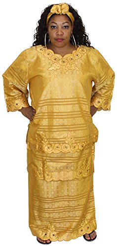 African Planet Women's Nigerian Queen 4 Piece Wrap around Skirt Set