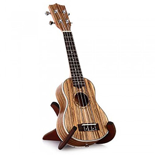 Zimo 23" Ukulele 4 Strings Zebrawood Concert Ukulele Acoustic Uku Aquila String W/Bag - Thumbnail 4