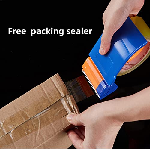 HULPPRE 2pack 180meters/Roll 2" x 196 Yards，Heavy Duty Clear Packing Tape with Dispenser, Designed for Packing, Shipping Mailing,Moving,Strong Sealing Adhesive,No Splitting or Tearing,Long Lasting