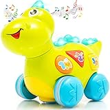 Zenteck Cutest Interactive Talking Singing Learning T-Rex Dinosaur Pet Toy Child-Safe, BPA-Free, Basic Life Skills, Music & Sound, Bump N Go, Gift Toy for Babies & Toddlers