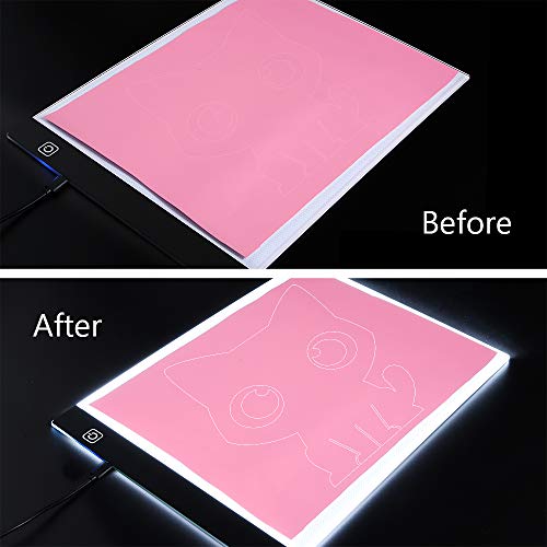 Caydo 9 Pieces Craft Weeding Tools Set, Craft Vinyl Tools with A4 Adjustable LED Light Box