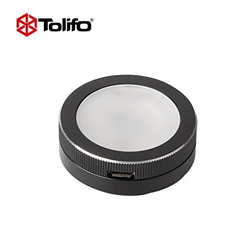 Tolifo Selfie Light for Camera Rechargable Battery Selfie LED Camera Light for iPhone iPad Sumsung Galaxy Photography Phones (Black)