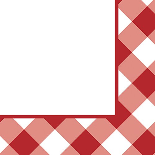 Creative Converting 18 Count Beverage Napkins, Gingham Galore