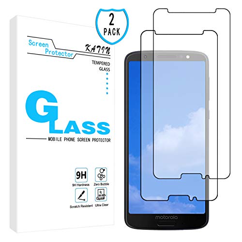 KATIN Moto G6 Screen Protector - [2-Pack] Tempered Glass for Motorola Moto G6 (5.7-inch) Screen Protector Bubble Free, Easy to Install with Lifetime Replacement Warranty