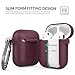 AhaStyle Upgrade Silicone Case Protective Cover [Front LED Visible] Compatible with Apple AirPods 2 & 1 (Burgundy)
