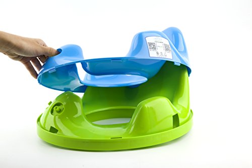 Kidsmile Potty Training Seat For Boys and Girls, Non-Slip and Sturdy Baby Toilet Trainer, Travel Potties with 2 Easy Grip Button, Double Base Support Safe Potty Ring for 6-48 Month, Blue Swan