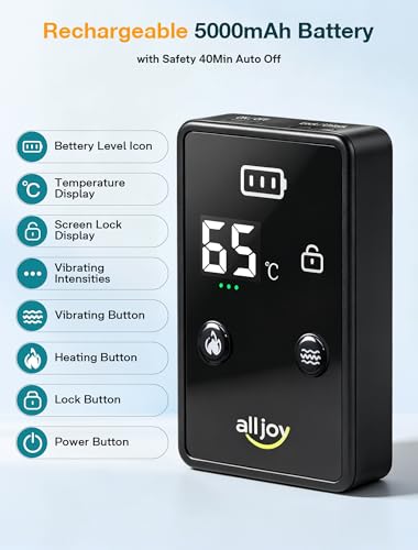 ALLJOY 67" Cordless Heating Pad for Back, FSA Eligible Items Only List, Father-s Day Gift-s for Dad Women Men, Portable Lower Back Massager with 3 Heat 5 Vibration, Wireless Heating Pad for Cramps