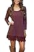 ChongXiao Women's Fashion Long Sleeve A-line Lace Stitching Trim Casual Tunic Dress (FBA)