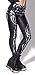 QZUnique Women's Black Skull Printed Footless Elastic Sexy Tights Leggings,Black Skull,One Size