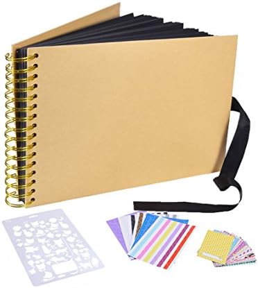 HOUSWOUKER Scrapbook Kits, Deluxe DIY Photo Album Handmade Memory Book 80 Pages Scrapbooking 11.7x8.3 inches with DIY Accessories