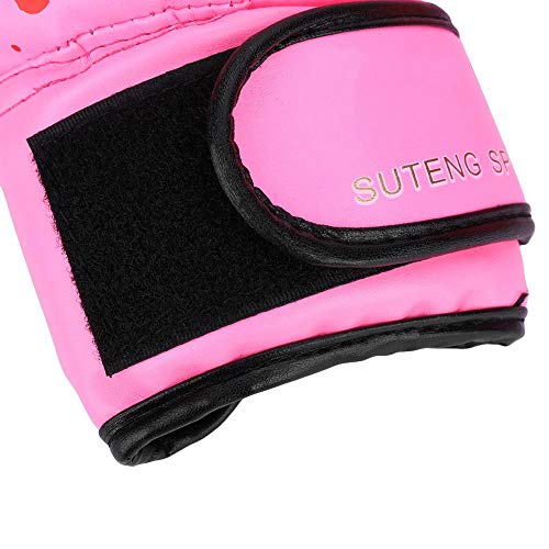 Dilwe Kids Boxing Gloves, PU Children Sparring Training Gloves Kids Grappling Gloves Sparring Bag Training (Pink)