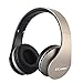 Ecandy Bluetooth Headphones Over-ear Stereo Wireless + Wired Headsets with Microphone for Music Streaming,Hands-free Calling For iPhone,Nokia,HTC,Samsung,LG,Moto,iPad,PSP and enabled Bluetooth-Gold