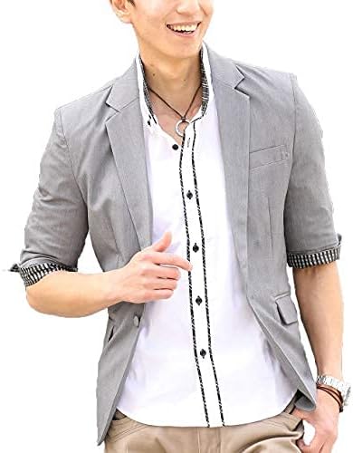 Amazon Menz Style メンズスタイル テーラードジャケット テーラード ジャケット 5分袖 カジュアル ブラック グレー コート ジャケット 通販