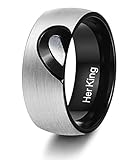ORAZIO 6-8MM Stainless Steel Her King His Queen Couple Ring Wedding Band Engagement Promise Ring