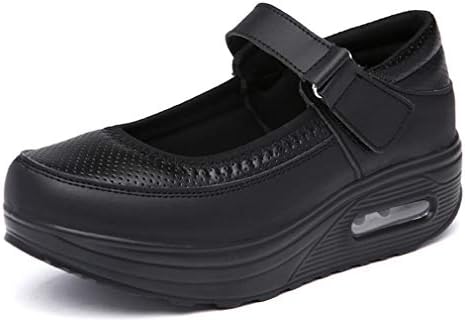 CYBLING Women's Platform Walking Shoes Non-Slip Shake Shoes Lightweight Mary Jane Wedges Work Out Sneakers