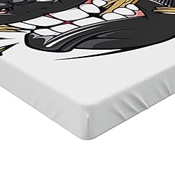 Ambesonne Hockey Fitted Sheet Set, Cartoon Hockey