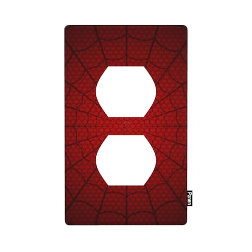 Pznen Red Spider Web Outlet Covers Duplex Wall