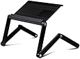 Furinno Adjustable Vented Laptop Table Laptop Computer Desk Portable Bed Tray Book Stand Multifuctional & Ergonomics Design Dual Layer Tabletop up to 17"
