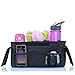 Stroller Organizer + Stroller Hook, Universal fit with Adjustable Straps, Stroller Caddy, Accessories Bag, Stroller Bag, Baby Accessories, Stroller Diaper bag (Black)