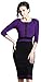 Homeyee® Women's Vintage Colorblock Career Bodycon Dress B235 (M, Purple)