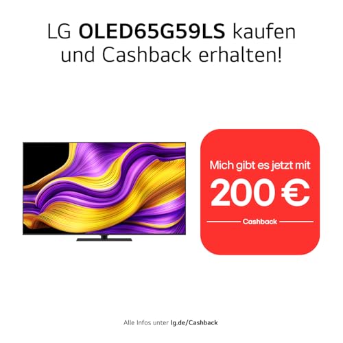 LG OLED65G59LS TV 65 Zoll (165 cm) 4K OLED evo AI TV (α11 Gen2 4K AI Prozessor, webOS 25, 120Hz (VRR bis zu 165Hz)) [Modelljahr 2025] 2