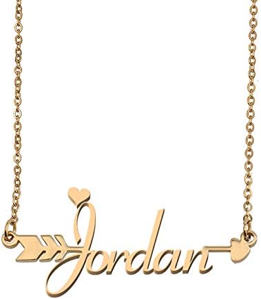 Aoloshow Customized Custom Name Necklace Personalized - Custom Any Initial Name Arrow Horizontal Monogrammed Necklace Gift for Womens Girls