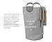 Canvas Laundry Bag with Drawstring Cover, Laundry Bins for College, Laundromat, Dark Grey
