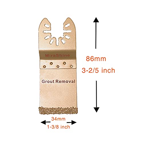 MiraShine 6 Oscillating Multi Tool Blade for Grout Removal with Carbide