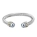 UNY Twisted Cable Wire Cuff Bangles Imitation Pearl Bracelet Bangle for Women Fashion Jewelry