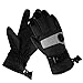 HIGHLOONG Kids Waterproof Ski Snowboard Gloves Thinsulate Lined Winter Cold Weather Gloves for Boys and Girls (Black, 8/9)