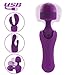 Wand Vibrator Toy with Movable Multi-Speed Head for Women, SHEQU Vibrating Body Massager with 10 Vibration Waterproof Massaging with Two Attachment Stimulator