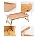 Bamboo Bed Breakfast Folding Tray-Laptop Desk Great for Dinner Tea Bar TV Eating Tray Stable(Beige)
