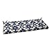 Pillow Perfect Damask Indoor/Outdoor Sofa Setee Bench Swing Cushion with Ties Weather, and Fade Resistant, 18