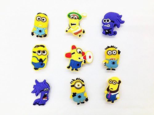 9 Different Despicable Me Minion Shoe Charms for Jibbitz Croc Shoes &amp; Wristband Bracelet