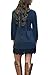 MiYang Women's Long Sleeve A-line Lace Stitching Trim Casual Dress M Blue