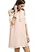 MakeMeChic Women's Cold Shoulder Casual Chiffon Summer Beach Dress Pink L