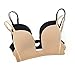 Vogue's Secret Sexy Deep Plunge U-shaped Bra Push Up Convertible Seamless V Shape Brassiere for Women, 36D, Beige
