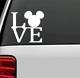 MICKEY MOUSE EARS LOGO Vinyl Decal Sticker DISNEY for Car Truck SUV Boat Trailer Mirror Wall Laptop Art (white)