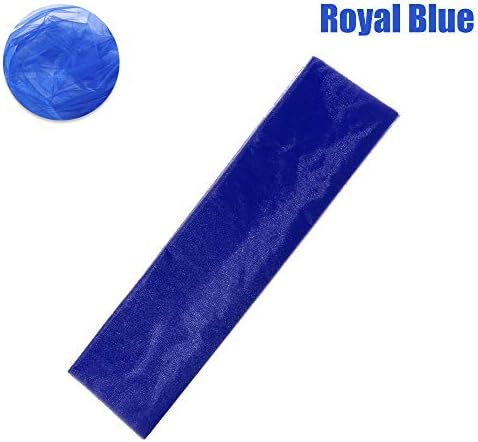 DUHUANG 50CM*5M Fabric Curtain?DIY Crafts Wedding Favors Party Supplies Crystal Organza Tulle(royal blue)
